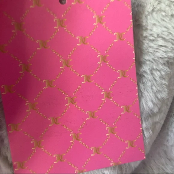 Juicy Couture Blanket - Pink and Gold Chain Link Design - Plush Throw Blanket